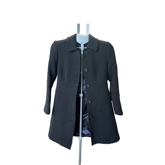 J.Crew Jackets & Blazers - J Crew Black Lady Day Double Cloth Wool Thinsulate Coat Women’s Size 2P